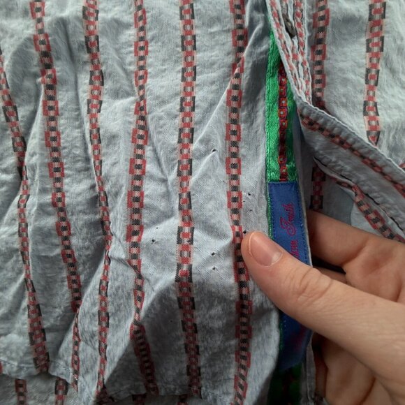 Robert Graham Button Up Shirt Cotton Striped Colorful 2XL Red Blue Woven Spread - Picture 12 of 16